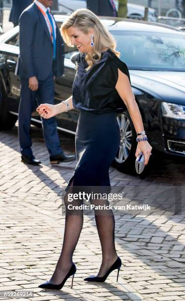 President Mauricio Macri and his wife Juliana Awada welcome King Willem-Alexander and Queen Maxima of The Netherlands before the ballet performance...