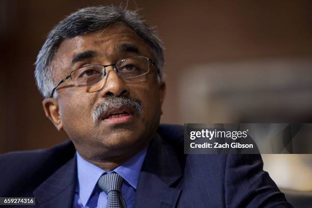 Oak Ridge National Laboratory Director for Science and Technology Thomas Zacharia speaks during a Senate Energy Subcommittee hearing discussing...