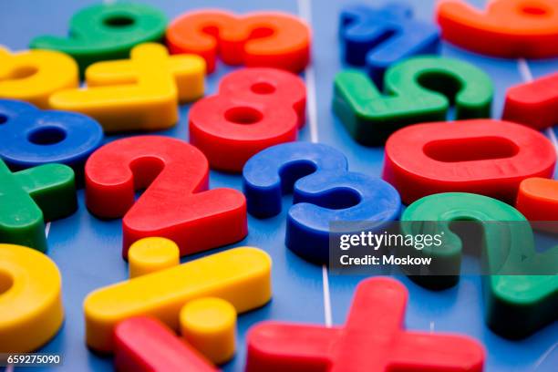toy plastic numbers - number magnet stock pictures, royalty-free photos & images