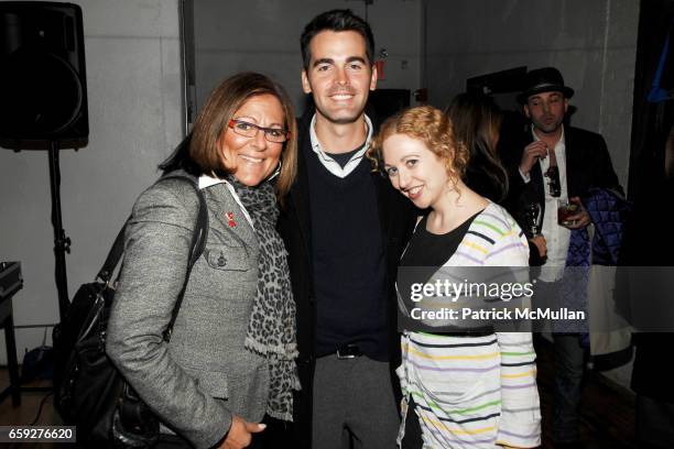 Fern Mallis, Andrew Freesmeier and Faran Krentcil attend LULU FROST & KAROLINA ZMARLAK Pre-Fashion Week Party on the High Line at 511 West 25th...