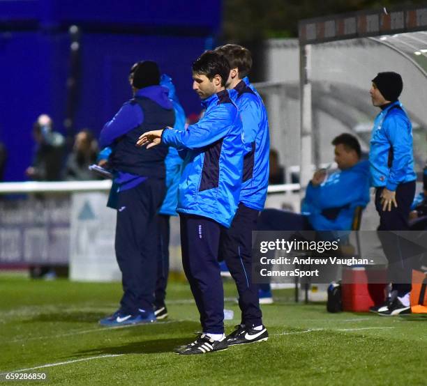 Lincoln City manager Danny Cowley checks his watch during the Vanarama National League match between Sutton United and Lincoln City at The Borough...