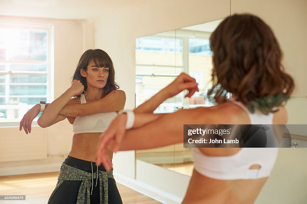 Dancer with smartwatch