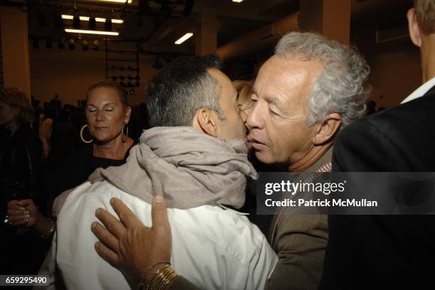 Francisco Costa and Gilles Bensimon attend the Calvin Klein Collection Women's Spring 2010 Runway Show on September 17, 2009 in New York City.