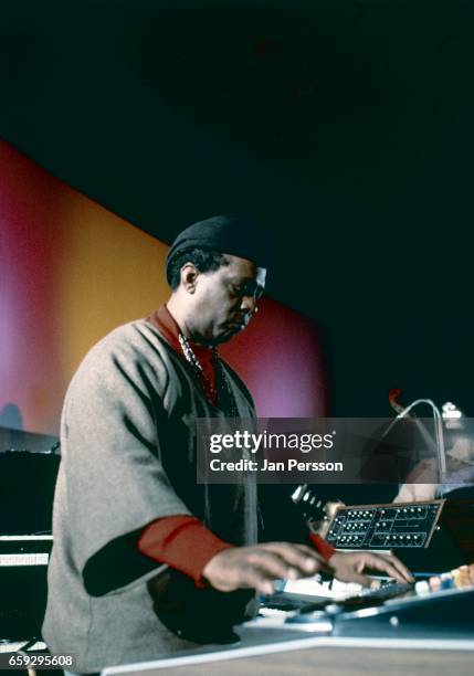 American jazz orchestra leader Sun Ra performing at Berliner Jazz Tage Germany 1970.