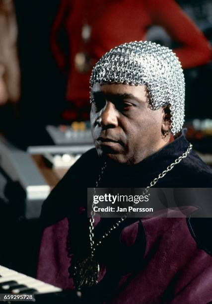 American jazz orchestra leader Sun Ra performing at Berliner Jazz Tage Germany 1970.