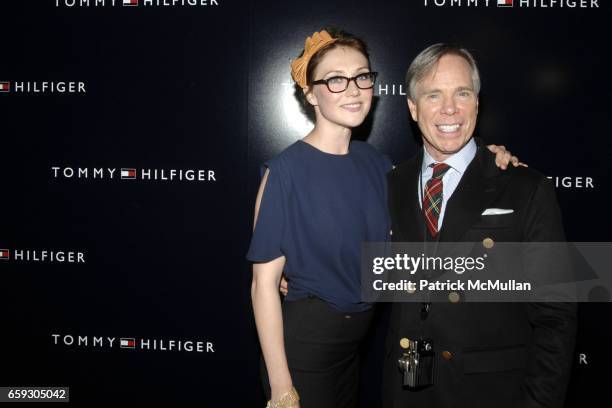 Carice van Houten and Tommy Hilfiger attend TOMMY HILFIGER Spring/Summer 2010 Collection at The Tents on September 17, 2009 in New York City.