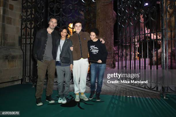 Ol Parker, Thandie Newton and children attend the exclusive launch event for the Forbidden Forest, a new expansion at Warner Bros. Studio Tour London...