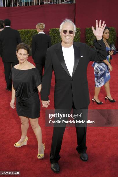 Caley Chase and Chevy Chase attend 61st Annual Primetime Emmy Awards - Arrivals at Nokia Theatre LA Live on September 20, 2009 in Los Angeles,...