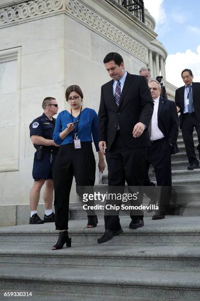 House Select Committee on Intelligence Chairman Devin Nunes leaves the U.S. Capitol after a series of votes March 28, 2017 in Washington, DC. Nunes...