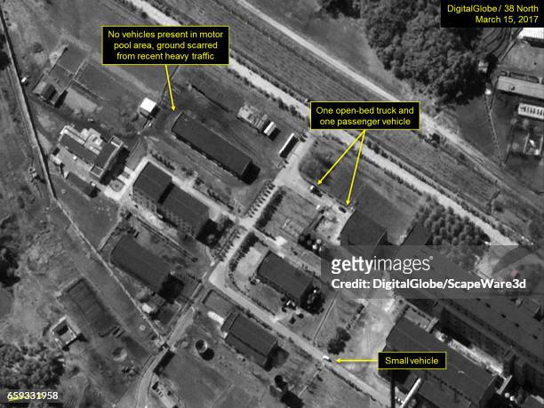 Figure 2. Vehicles seen near the Radiochemical Laboratory. Mandatory credit for all images: DigitalGlobe via Getty Images/38 North via Getty Images