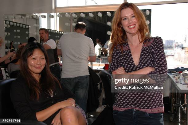 Nellie Kim and Sarah Egan attend PATRIK ERVELL Spring/Summer 2010 Presentation at Pier 59 Studio on September 14, 2009 in New York City.