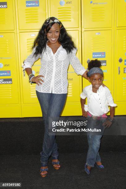 Tichina Arnold and Elija Arnold attend THE BILL & MELINDA GATES FOUNDATION AND VIACOM HOST GET SCHOOLED CONFERENCE AND PREMIERE OF TV DOCUMENTARY at...