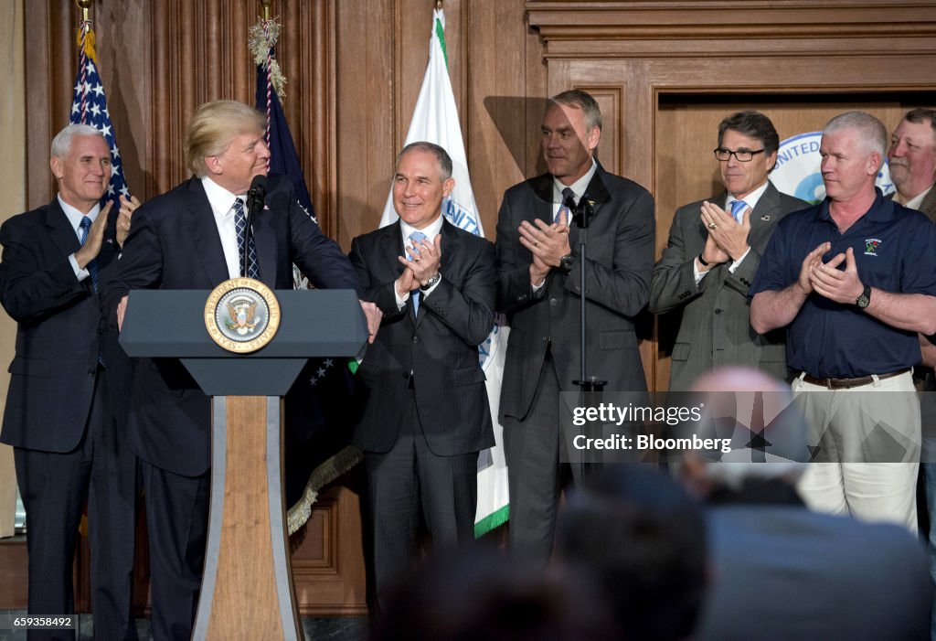 President Trump Signs Energy Independence Executive Order At EPA Headquarters