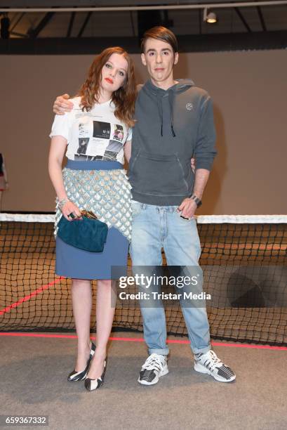 German designer Kilian Kerner and german actress Jella Haase attend the BIDI BADU by Kilian Kerner Presentation at Ellington Hotel on March 28, 2017...