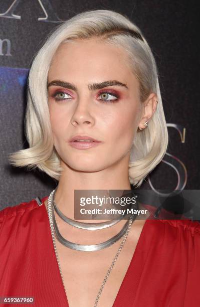 Actress Cara Delevingne at CinemaCon 2017 The State of the Industry: Past, Present and Future and STX Films Presentation at The Colosseum at Caesars...