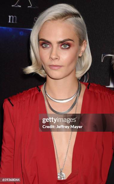 Actress Cara Delevingne at CinemaCon 2017 The State of the Industry: Past, Present and Future and STX Films Presentation at The Colosseum at Caesars...