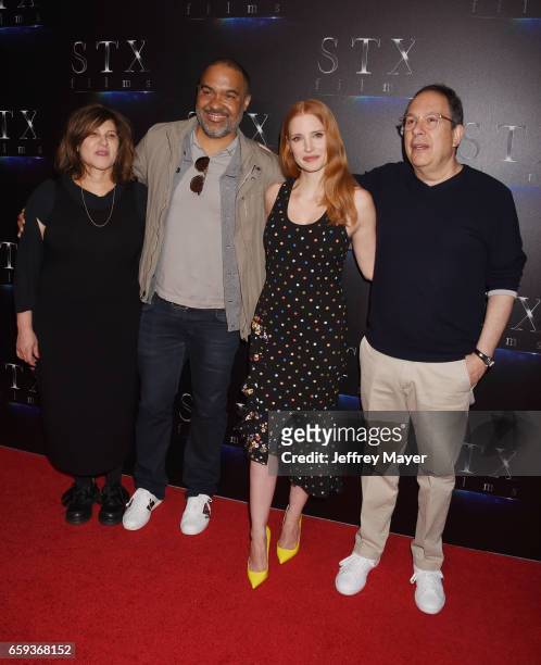 Producers Amy Pascal, Matt Jackson, actress Jessica Chastain and producer Mark Gordon at CinemaCon 2017 The State of the Industry: Past, Present and...