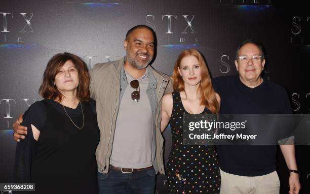 Producers Amy Pascal, Matt Jackson, actress Jessica Chastain and producer Mark Gordon at CinemaCon 2017 The State of the Industry: Past, Present and...