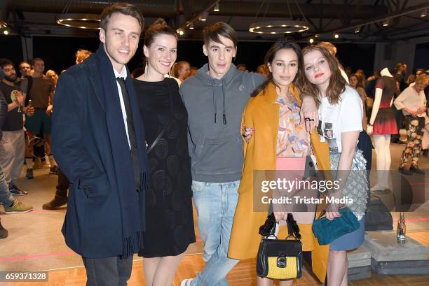 German singer Clueso, german designer Kilian Kerner, german actress Gizem Emre and german actress Jella Haase attend the BIDI BADU by Kilian Kerner...