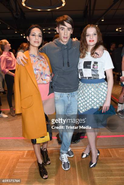 German designer Kilian Kerner, german actress Gizem Emre and german actress Jella Haase attend the BIDI BADU by Kilian Kerner Presentation at...