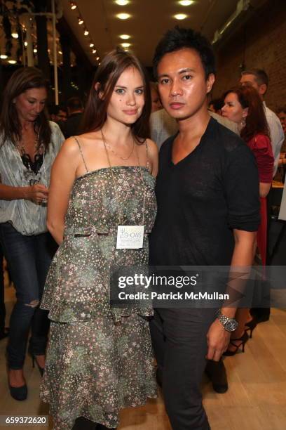 Kristina Ratliff and Ryan Urcia attend RAINFOREST ACTION NETWORK Hosts the Opening Night Party for The GreenShows ECO Fashion Week at King of Greene...