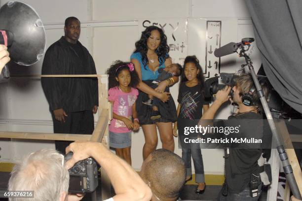 Aoki Lee Simmons, Kimora Lee Simmons, Kenzo Lee Hounsou and Ming Lee Simmons attend BABY PHAT by Kimora Lee Simmons Spring 2010 Collection at...