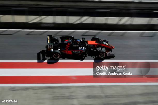 David Beckmann of Germany and Van Amersfoort Racing on track during the official testdays FIA F3 European Championship at Red Bull Ring on March 28,...