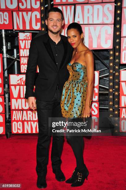 Damien Fahey and Grasie Mercedes attend 2009 MTV Video Music Awards - Arrivals at Radio City Music Hall on September 13, 2009 in New York City.