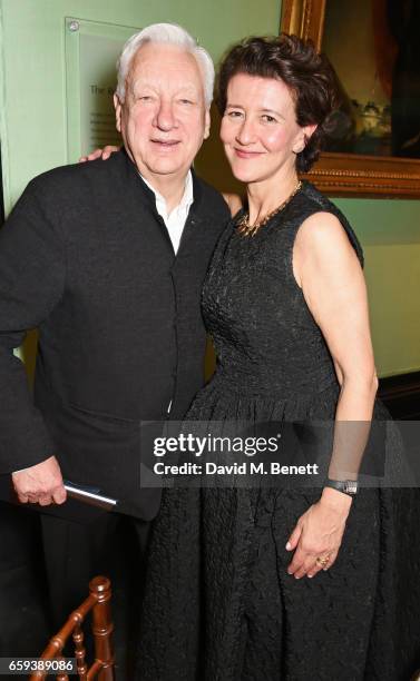 Michael Craig-Martin and guest attend the Portrait Gala 2017 sponsored by William & Son at the National Portrait Gallery on March 28, 2017 in London,...