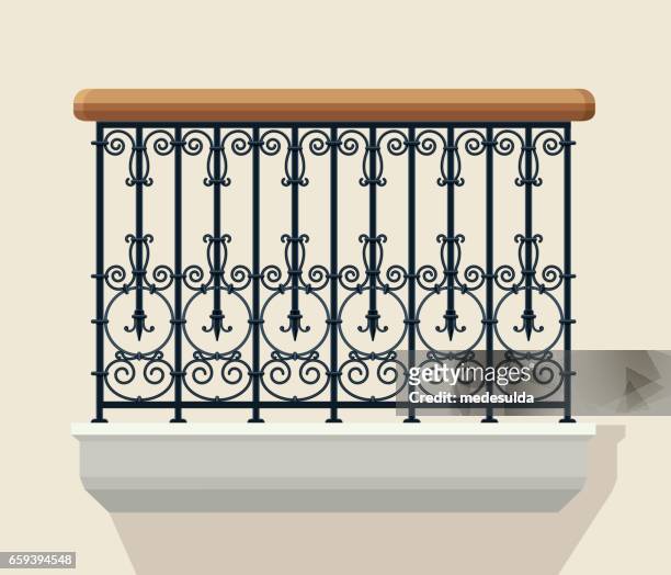 wrought - balcony stock illustrations