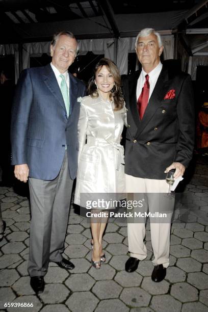 Helmut Huber, Susan Lucci and James Gardner attend WILLIAM FLAHERTY Hosts Book Party for JAMES GARDNER's THE LION KILLER at The Central Park Zoo on...