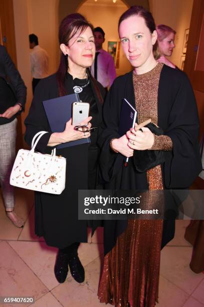 Maureen Paley and Lady Frances von Hofmannsthal attend the Portrait Gala 2017 sponsored by William & Son at the National Portrait Gallery on March...