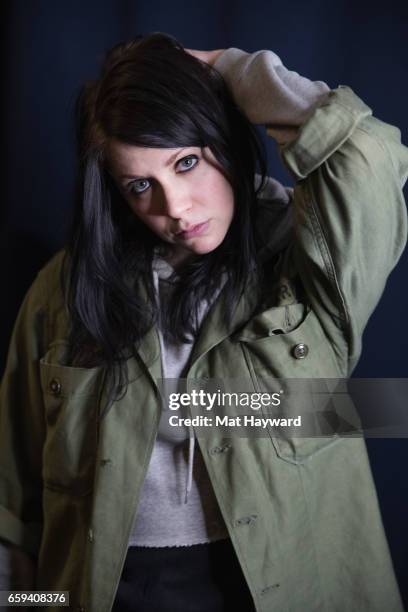 Musician K.Flay poses for a photo after performing an EndSession hosted by 107.7 The End in studio on March 28, 2017 in Seattle, Washington.