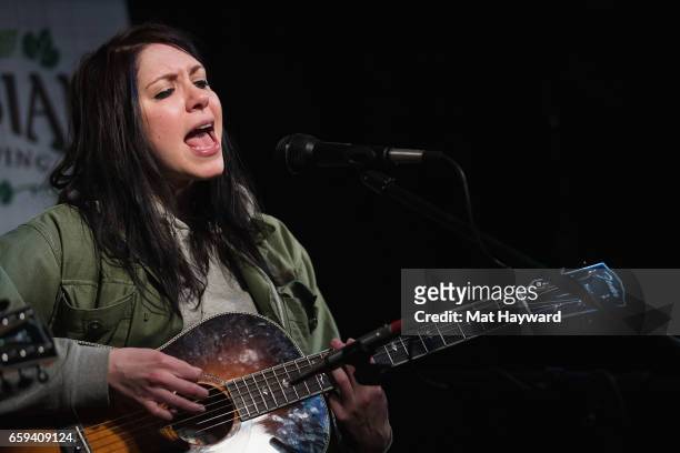Musician K.Flay performs during an EndSession hosted by 107.7 The End in studio on March 28, 2017 in Seattle, Washington.