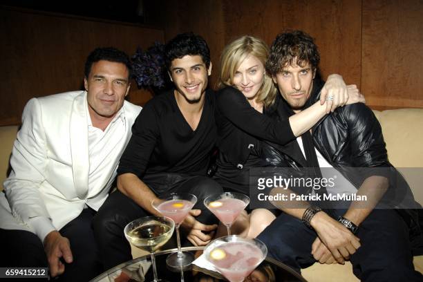 Andre Balazs, Jesus Luz, Madonna and Steven Klein attend Andre Balazs’s Preview of The Boom Boom Room at The Standard on September 12, 2009 in New...
