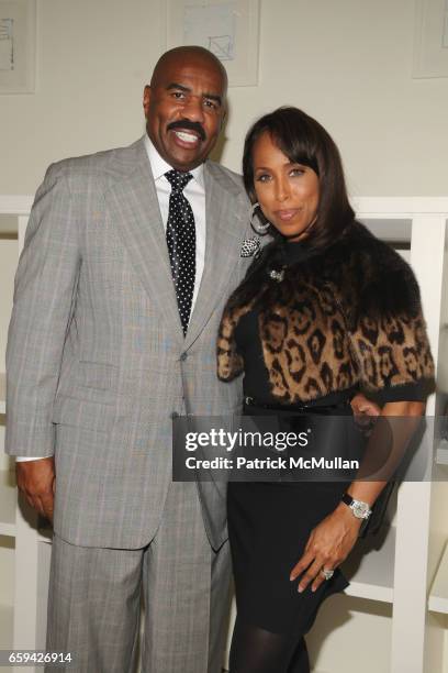 Steve Harvey and Marjorie Harvey attend ERICA REID Hosts the VALENTINO Fall/Winter 2009-10 Haute Couture Preview at Valentino on September 16, 2009...