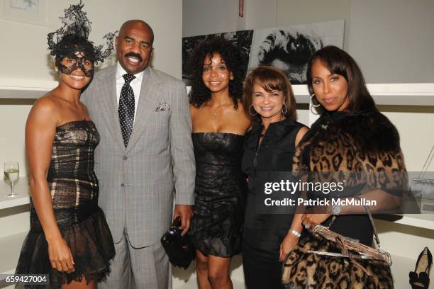 Erica Reid, Steve Harvey, June Haynes, Kathryn Chenault and Marjorie Harvey attend ERICA REID Hosts the VALENTINO Fall/Winter 2009-10 Haute Couture...