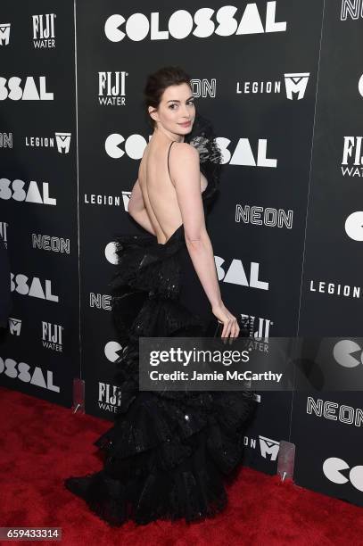 Actress Anne Hathaway attends the "Colossal" premiere at AMC Lincoln Square Theater on March 28, 2017 in New York City.