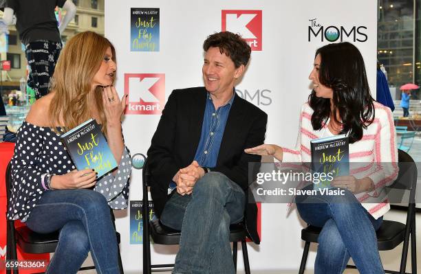 Denise Albert, actor/author Andrew McCarthy and Melissa Musen Gerstein attend The Moms In Conversation With Andrew McCarthy at Kmart on March 28,...