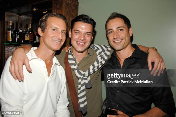 Dr. Mark Warfel, Juliano De Rossi and Louis Coraggio attend RON GALELLA Book Party for "VIVA L'ITALIA" Hosted by PATRICK MCMULLAN at Pasta Bar at...