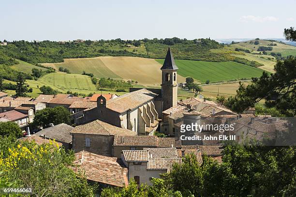 lautrec, village from above - bell tower tower stock pictures, royalty-free photos & images