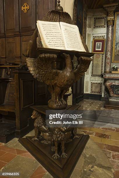 collegiale saint remy church, lectern - church lecterns stock pictures, royalty-free photos & images
