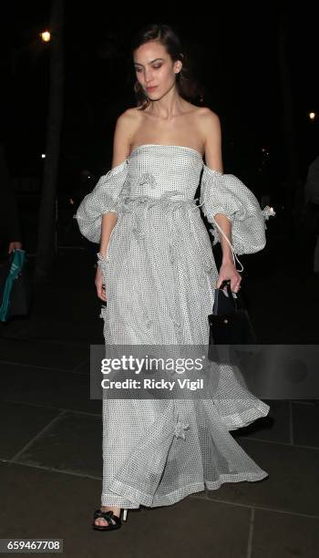 Alexa Chung leaving The Portrait Gala 2017 - fundraising dinner held at National Portrait Gallery on March 28, 2017 in London, England.