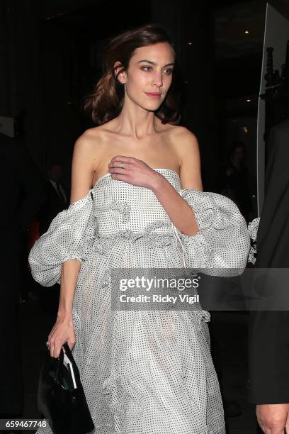 Alexa Chung leaving The Portrait Gala 2017 - fundraising dinner held at National Portrait Gallery on March 28, 2017 in London, England.