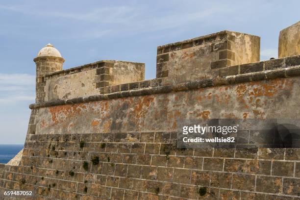 castillo de san pedro de la roc walls - サンチャゴ要塞 ストックフォトと画像