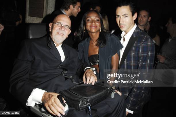 Chuck Close, Genevieve Jones and Christian Cota attend 2009 WHITNEY Gala and 2009 WHITNEY Studio Party at The Whitney on October 19, 2009 in New York...