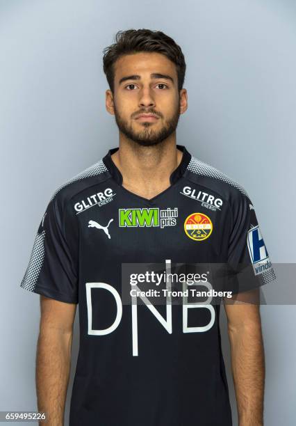 Christian Rubio Sivodedov of Team Stromsgodset Fotballklubb during Photocall on March 17, 2017 in Drammen, Norway.