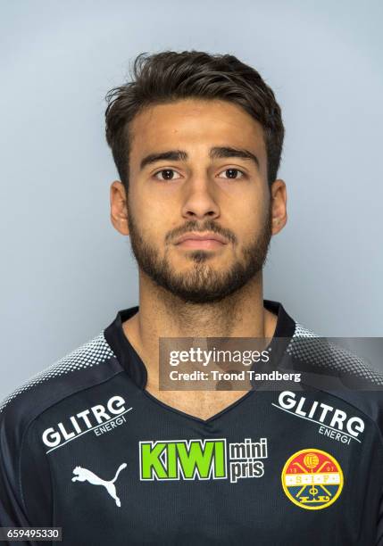 Christian Rubio Sivodedov of Team Stromsgodset Fotballklubb during Photocall on March 17, 2017 in Drammen, Norway.