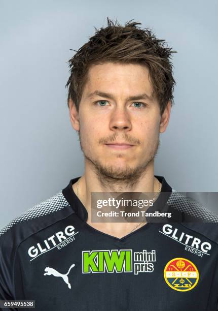 Lars Vilsvik of Team Stromsgodset Fotballklubb during Photocall on March 17, 2017 in Drammen, Norway.