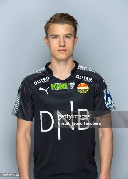 Marius Hoibraaten of Team Stromsgodset Fotballklubb during Photocall on March 17, 2017 in Drammen, Norway.